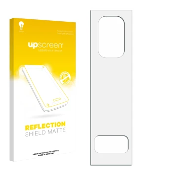 Front side of a product packaging with the brand logo upscreen. Next to it is the corresponding screen protector.