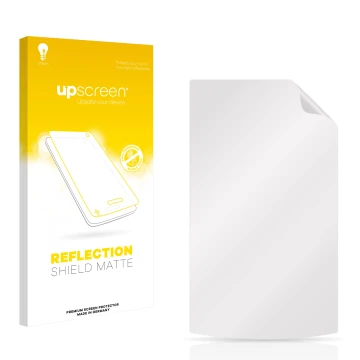 Front side of a product packaging with the brand logo upscreen. Next to it is the corresponding screen protector.