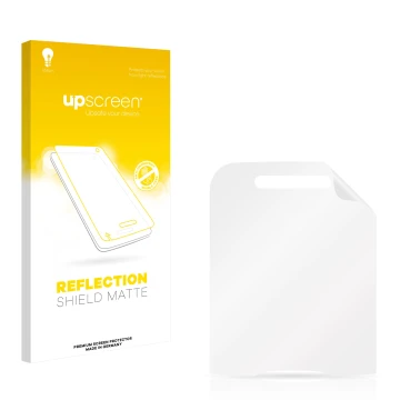 Front side of a product packaging with the brand logo upscreen. Next to it is the corresponding screen protector.