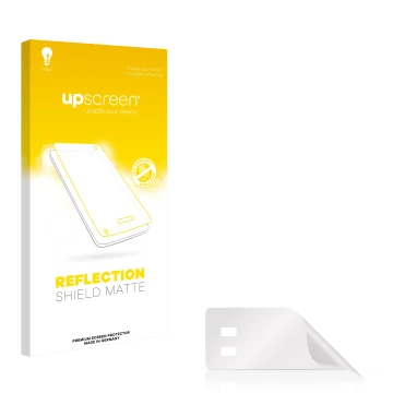Front side of a product packaging with the brand logo upscreen. Next to it is the corresponding screen protector.