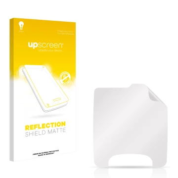 Front side of a product packaging with the brand logo upscreen. Next to it is the corresponding screen protector.