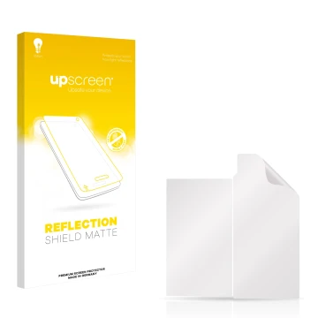 Front side of a product packaging with the brand logo upscreen. Next to it is the corresponding screen protector.
