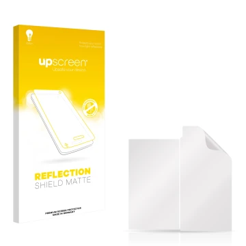 Front side of a product packaging with the brand logo upscreen. Next to it is the corresponding screen protector.