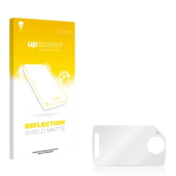 Front side of a product packaging with the brand logo upscreen. Next to it is the corresponding screen protector.