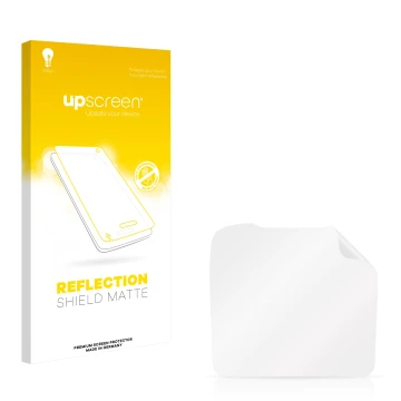 Front side of a product packaging with the brand logo upscreen. Next to it is the corresponding screen protector.