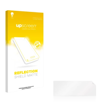 Front side of a product packaging with the brand logo upscreen. Next to it is the corresponding screen protector.