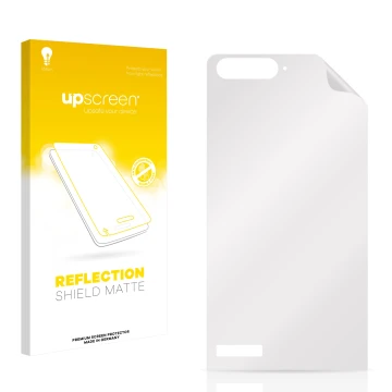 Front side of a product packaging with the brand logo upscreen. Next to it is the corresponding screen protector.
