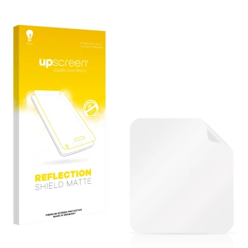 Front side of a product packaging with the brand logo upscreen. Next to it is the corresponding screen protector.