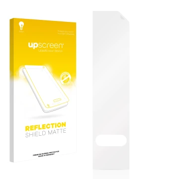 Front side of a product packaging with the brand logo upscreen. Next to it is the corresponding screen protector.