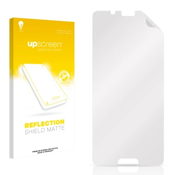 Front side of a product packaging with the brand logo upscreen. Next to it is the corresponding screen protector.