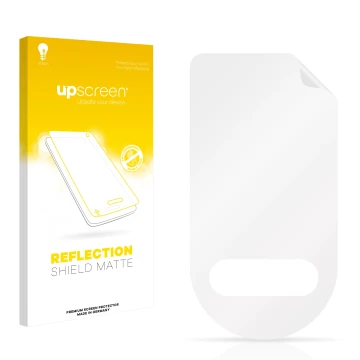 Front side of a product packaging with the brand logo upscreen. Next to it is the corresponding screen protector.