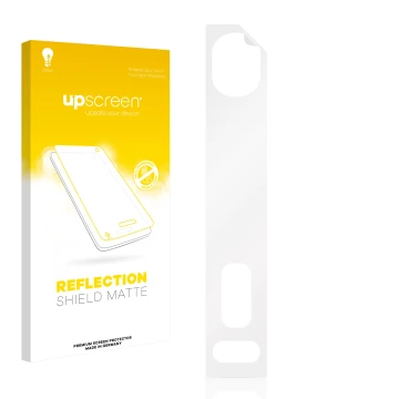 Front side of a product packaging with the brand logo upscreen. Next to it is the corresponding screen protector.