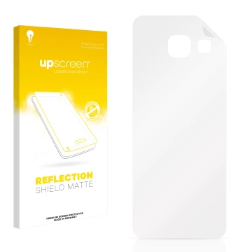 Front side of a product packaging with the brand logo upscreen. Next to it is the corresponding screen protector.