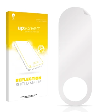 Front side of a product packaging with the brand logo upscreen. Next to it is the corresponding screen protector.