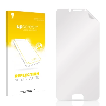 Front side of a product packaging with the brand logo upscreen. Next to it is the corresponding screen protector.