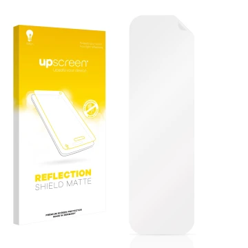 Front side of a product packaging with the brand logo upscreen. Next to it is the corresponding screen protector.