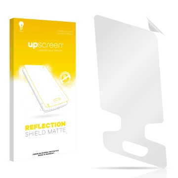 Front side of a product packaging with the brand logo upscreen. Next to it is the corresponding screen protector.