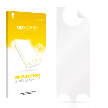 Front side of a product packaging with the brand logo upscreen. Next to it is the corresponding screen protector.
