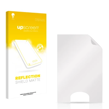 Front side of a product packaging with the brand logo upscreen. Next to it is the corresponding screen protector.