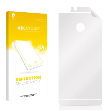 Front side of a product packaging with the brand logo upscreen. Next to it is the corresponding screen protector.