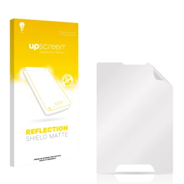 Front side of a product packaging with the brand logo upscreen. Next to it is the corresponding screen protector.