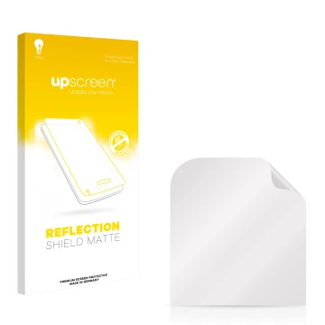 Front side of a product packaging with the brand logo upscreen. Next to it is the corresponding screen protector.