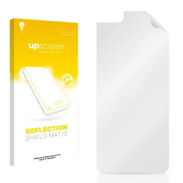 Front side of a product packaging with the brand logo upscreen. Next to it is the corresponding screen protector.