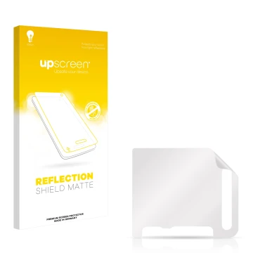 Front side of a product packaging with the brand logo upscreen. Next to it is the corresponding screen protector.
