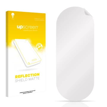 Front side of a product packaging with the brand logo upscreen. Next to it is the corresponding screen protector.