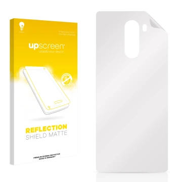 Front side of a product packaging with the brand logo upscreen. Next to it is the corresponding screen protector.