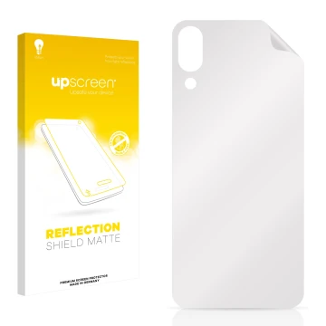 Front side of a product packaging with the brand logo upscreen. Next to it is the corresponding screen protector.