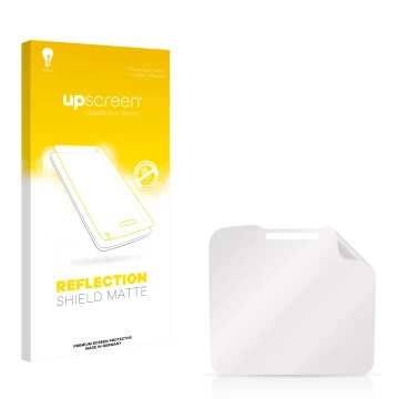 Front side of a product packaging with the brand logo upscreen. Next to it is the corresponding screen protector.