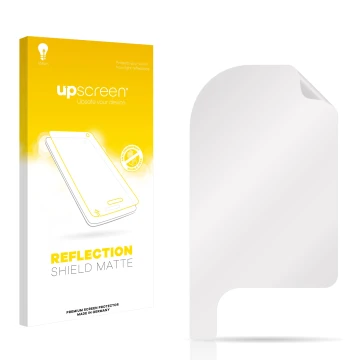 Front side of a product packaging with the brand logo upscreen. Next to it is the corresponding screen protector.