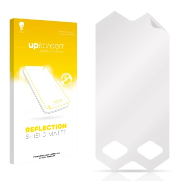 Front side of a product packaging with the brand logo upscreen. Next to it is the corresponding screen protector.