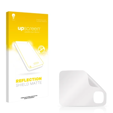 Front side of a product packaging with the brand logo upscreen. Next to it is the corresponding screen protector.