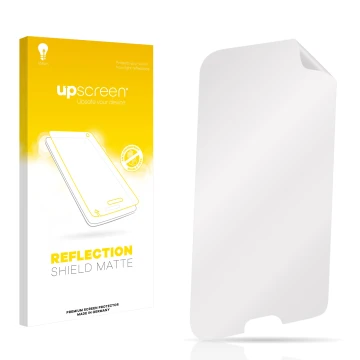 Front side of a product packaging with the brand logo upscreen. Next to it is the corresponding screen protector.