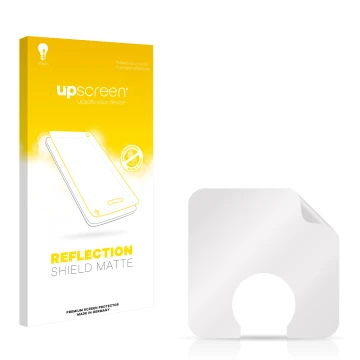 Front side of a product packaging with the brand logo upscreen. Next to it is the corresponding screen protector.