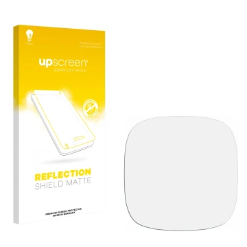 Front side of a product packaging with the brand logo upscreen. Next to it is the corresponding screen protector.