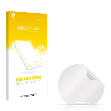 Front side of a product packaging with the brand logo upscreen. Next to it is the corresponding screen protector.