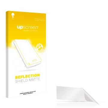 Front side of a product packaging with the brand logo upscreen. Next to it is the corresponding screen protector.