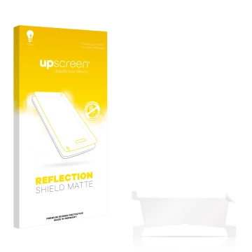 Front side of a product packaging with the brand logo upscreen. Next to it is the corresponding screen protector.