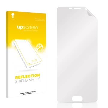 Front side of a product packaging with the brand logo upscreen. Next to it is the corresponding screen protector.