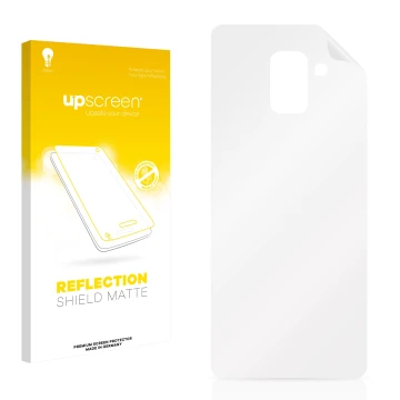 Front side of a product packaging with the brand logo upscreen. Next to it is the corresponding screen protector.