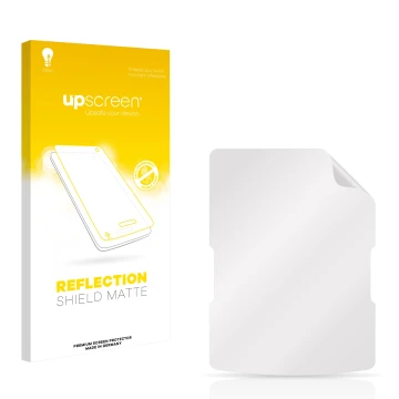 Front side of a product packaging with the brand logo upscreen. Next to it is the corresponding screen protector.