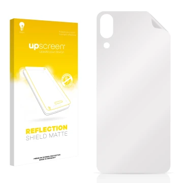 Front side of a product packaging with the brand logo upscreen. Next to it is the corresponding screen protector.
