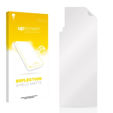Front side of a product packaging with the brand logo upscreen. Next to it is the corresponding screen protector.