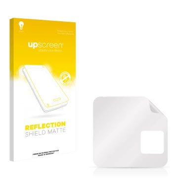 Front side of a product packaging with the brand logo upscreen. Next to it is the corresponding screen protector.