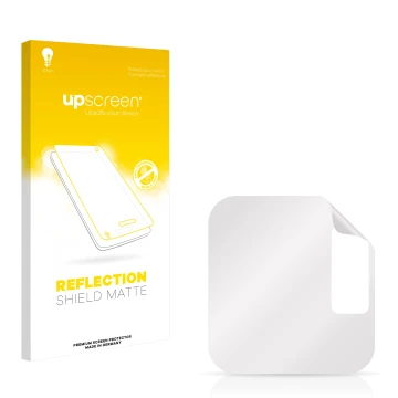 Front side of a product packaging with the brand logo upscreen. Next to it is the corresponding screen protector.