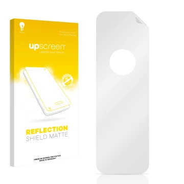 Front side of a product packaging with the brand logo upscreen. Next to it is the corresponding screen protector.