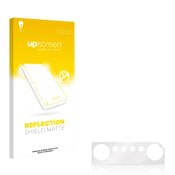 Front side of a product packaging with the brand logo upscreen. Next to it is the corresponding screen protector.